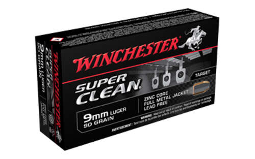 Ammunition Winchester Ammunition Super Clean 9mm WIN SUPER CLEAN 9MM 90GR FMJ 50/500